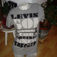 Levis Shirt hellgrau großer schwarz/ weiß Print lässiger Schnitt Gr S