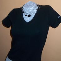 s. oliver Shirt schwarz V-Ausschnitt Gr 38