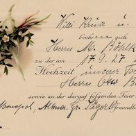 Alte Einladungskarte zur Hochzeit von 1927