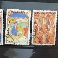 Sao Tome & Principe - MiNr. 1199-1202 Weihn. Gemälde kpl. gestempelt M€ 11,00 #1177