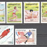 Kambodscha, 1983, 1984, 1987, 1998, Sport, 6 Briefm., gest., ungebr