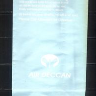 AIR DECCAN (Indien) "Kotztüte" - Spuckbeutel - Air Sickness Bag (Papier)