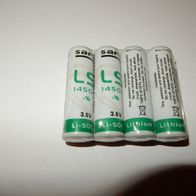 Saft 3.6V Volt Batterien LS14500 Lithium 4 Stück OVP