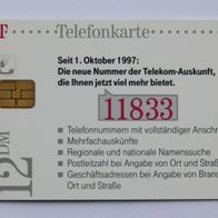 P 31 aus 1997, leer (Kennung P 31 09.97), "11833 - Die neue Auskunft"