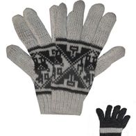 wendbare Fingerhandschuhe Strickhandschuhe Aztekenmuster schwarz weiß unisex