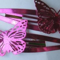 NEU: 2 Haarspangen "Fairy Filly" pink Haarclips Haarschmuck pink Schmetterlinge 2