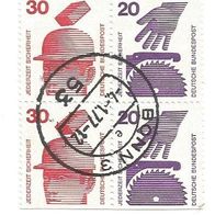 Briefmarke BRD:1971 - Michel Nr. 696 + 698 - 4er Block - o + u geschnitten