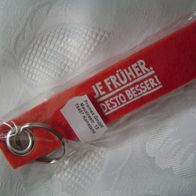 Schlüsselanhänger in Schlaufenform aus Filz mit Werbeaufdruck NEU/ OVP