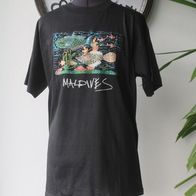 NEU: T-Shirt Gr. XL "Malediven" schwarz 100% BW gestickt Motiv Fische Glitzer