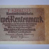 alte Banknote 2 Rentenmark (8-stellig)