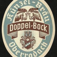 Bieretikett "Bock" Künzel-Bräu † 1969 Marktrodach-Oberrodach Lkr. Kronach Oberfranken