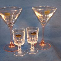 2 Luminarc Sektgläser und 2 Cristal d´ Arques Likör / Schnaps-Gläser