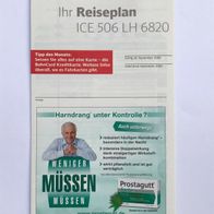 Reiseplan ICE 506 von 2009 (IZB / Zugbegleiter)