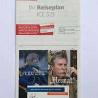 Reiseplan ICE 523 von 2009, 2010, 2011, 2012, 2013, 2015 oder 2016 (IZB)