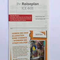 Reiseplan ICE 601 von 2009 oder 2011 (IZB / Zugbegleiter)