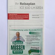 Reiseplan ICE 610 von 2009 oder 2011 (IZB / Zugbegleiter)