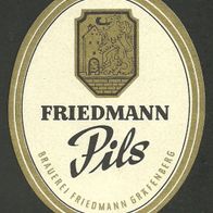 ALT ! Bieretikett "Pils" Brauerei Friedmann Gräfenberg Lkr. Forchheim