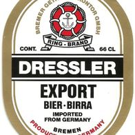 ALT ! Bieretikett "Export Bier Birra" Bremer Getränke-Kontor GmbH Bremen