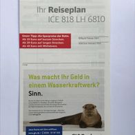 Reiseplan ICE 818 von 2010, 2011, 2012, 2013 oder 2015 (IZB / Zugbegleiter)