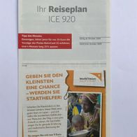 Reiseplan ICE 920 von 2009 (IZB / Zugbegleiter)