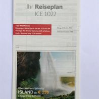 Reiseplan ICE 1022 von 2009 (IZB / Zugbegleiter)