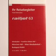 ÖBB: Ihr Reisebegleiter railjet 63, gültig 12.12.2010 - 11.06.2011 (Reiseplan)