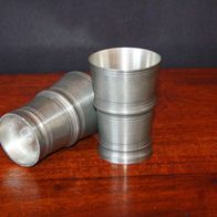 Zinn Becher 2 Stück vintage 8,5cm Ø 6cm á180 Gramm SKS ReinZinn Pewter goblet cup
