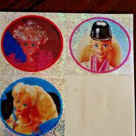 3 Sammel Glitzer Kinder Sticker Aufkleber - 1/2 Bogen - BARBIE / Mattel