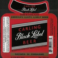 Bieretikett "CARLING BLACK LABEL" Delta Beverages Harare SAMBIA / ZAMBIA AFRIKA