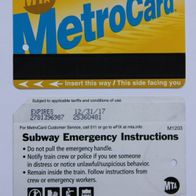 MTA: MetroCard (Fahrschein aus New York): Subway Emergency Instructions