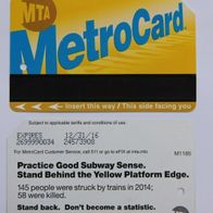 MTA: MetroCard (Fahrschein aus New York): Practice Good Subway Sense (2014)