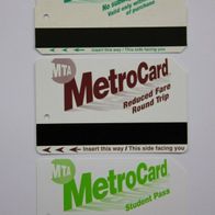 MTA: MetroCard (3 Fahrscheine aus New York, USA)