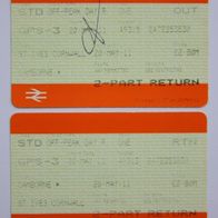 2 Bahn-Fahrscheine aus Großbritannien aus dem Jahr 2011