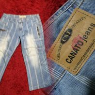 Damen CANATO Jeans C.N.C. Gr.30 mit Coolen Silberstreifen 3/4 lang Strecht