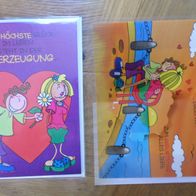 Glückwunschkarte + Kuvert Geburtstag mit 3D in der Mitte Postkartengröße