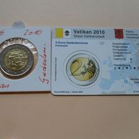 Vatikan 2010 2 Euro Gedenkmünze mit Coin Card
