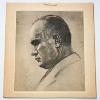 BENITO Mussolini Italia Faschist Signatur Druck Politiker Italien 1933 36x39cm