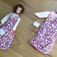 Barbie Blumen Kleid Drucknöpfe mit Koffer-Tasche Best Buy Fashion 70er Ohne Puppe