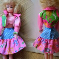 Barbie 3tlg 70er Mexico outfit Jacke Rock Oberteil für Puppe Petra Plasty Vintage