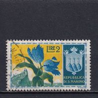 San Marino, 1953, Mi. 504, Blumen, 1 Briefm., gest.