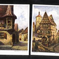 Dinkelsbühl / Rothenburg o.d.T. - 4 Künstlerpostkarten von L. Mößler (ungelaufen)