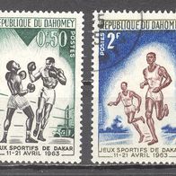 Dahomey, Sport, Boxen, Laufen, 2 Briefm.