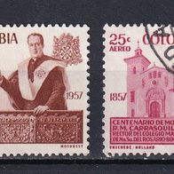 Kolumbien, 1959, Mi. 845, 846, Carrasquilla, 2 Briefm., gest.