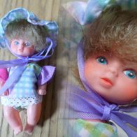 Barbie Puppe Baby-Speck-Gesicht Heart Family mit Spielanzug + Mütze 80er 11cm