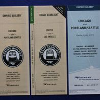 3 Falt-Fahrpläne von AMTRAK, USA aus dem Jahr 2016