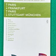 SNCF, Frankreich: 1 Faltfahrplan (101), gültig ab 09.12.2012