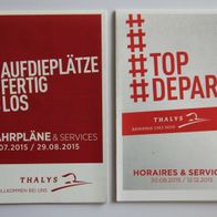 THALYS, Frankreich: 2 Faltfahrpläne aus dem Fahrplanjahr 2015