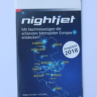 Fahrplanheft ÖBB nightjet, gültig vom 10.12.2017 bis 08.12.2018