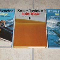 3 x Knaurs Tierleben - im Gebirge - im Meer - in der Wüste - von Heinz Sielmann