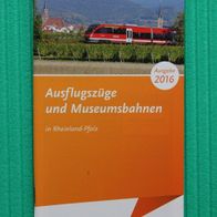 Fahrplanheft Ausflugszüge und Museumsbahnen in Rheinland-Pfalz, Ausgabe 2016